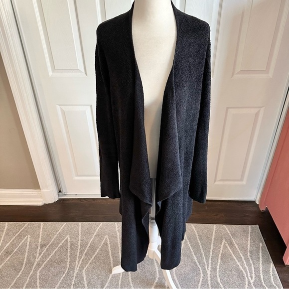 Barefoot Dreams Bamboo ChicLite Black Tunic Length Cardigan - Picture 2 of 8